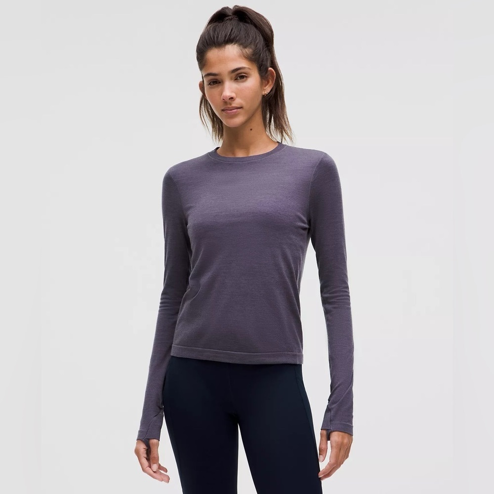 Lululemon Swiftly Wool Long Sleeve Shirt Waist Length - Nightfall, Size XXS